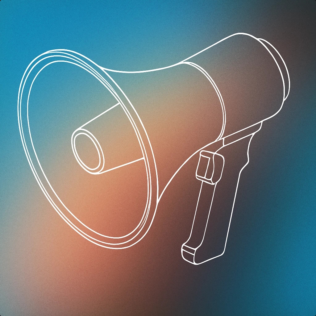 Cover of A stylized handheld bullhorn with a prominent flared mouthpiece and a simple handle, shown in a way that emphasizes its function as a tool for amplifying voice in public spaces. for Bullhorn sound effects