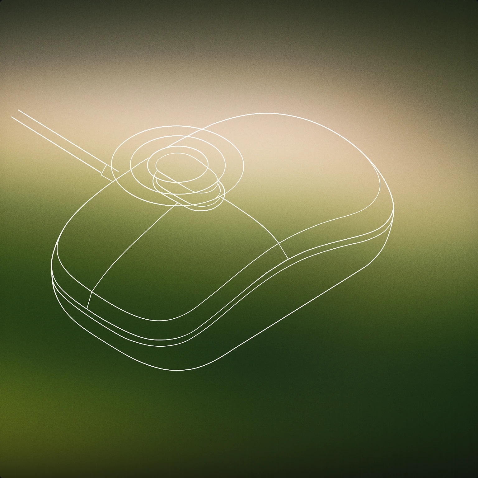 Cover of a stylized computer mouse with a single raised button and a subtle ripple emanating from the button for Cursor Click sound effects