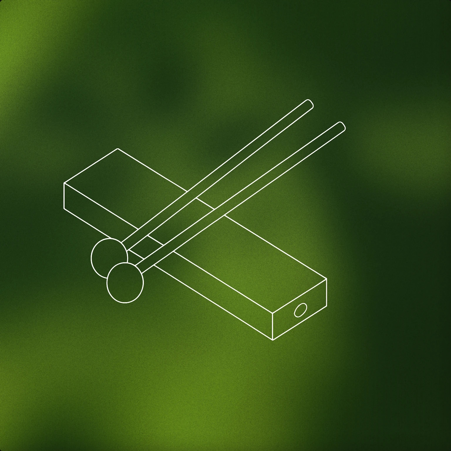 Cover of A single rectangular xylophone bar positioned with two mallets resting diagonally across it for Xylophone sound effects