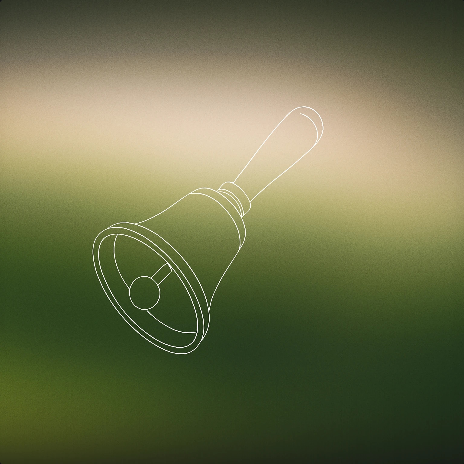 Cover of a single, minimal handbell with a gently raised clapper inside for Correct Ding sound effects