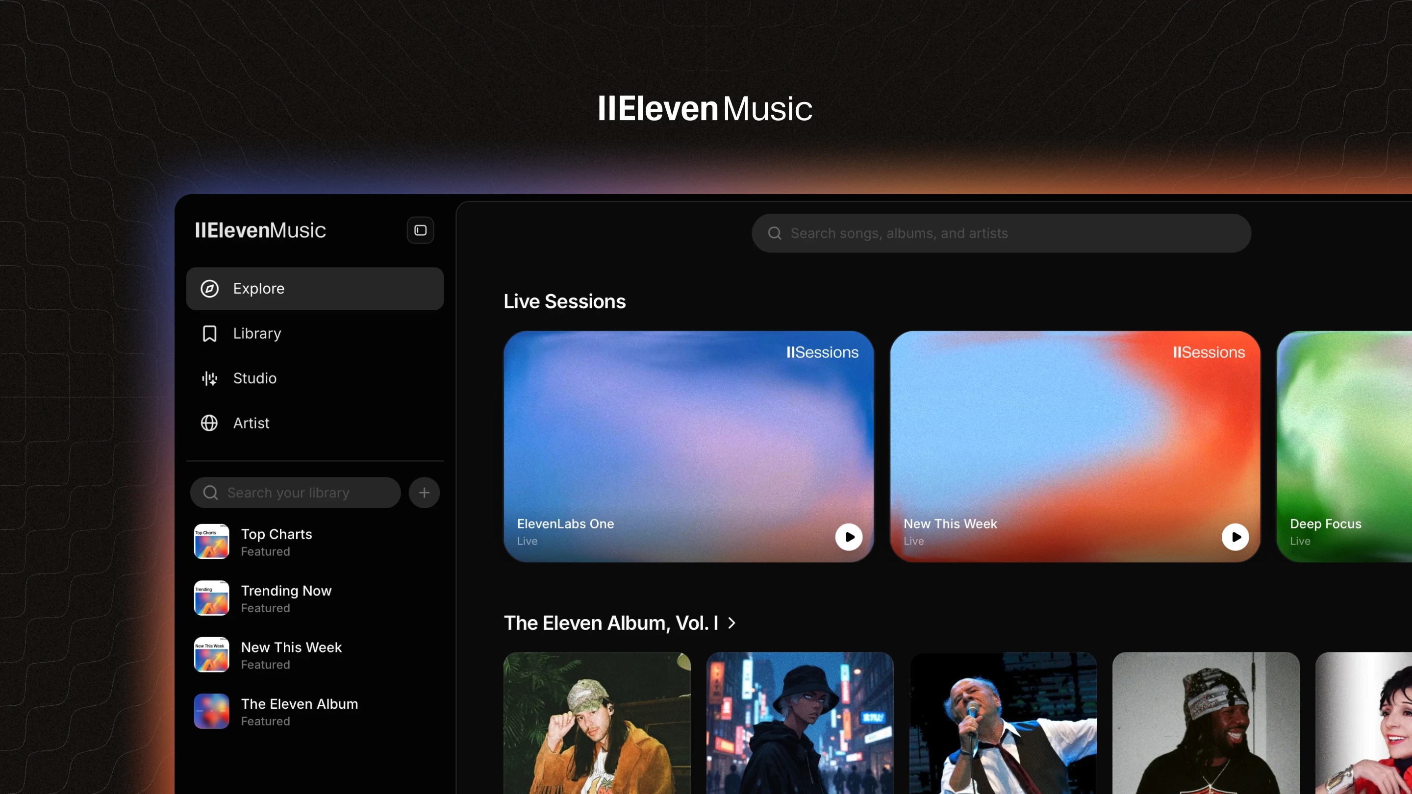 ElevenMusic Explore page