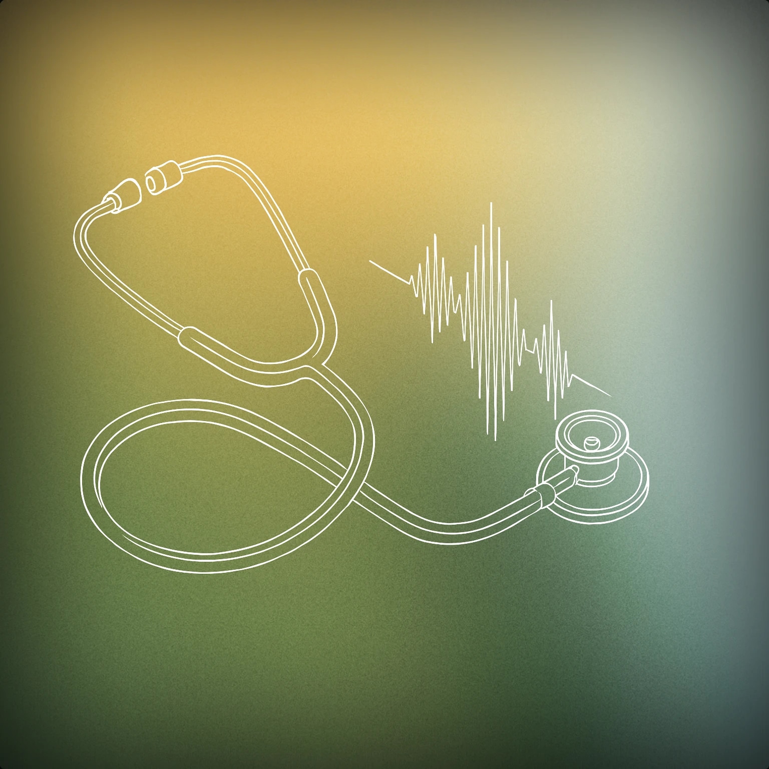 Cover of stethoscope with soundwave emanating from the chestpiece for Medical sound effects