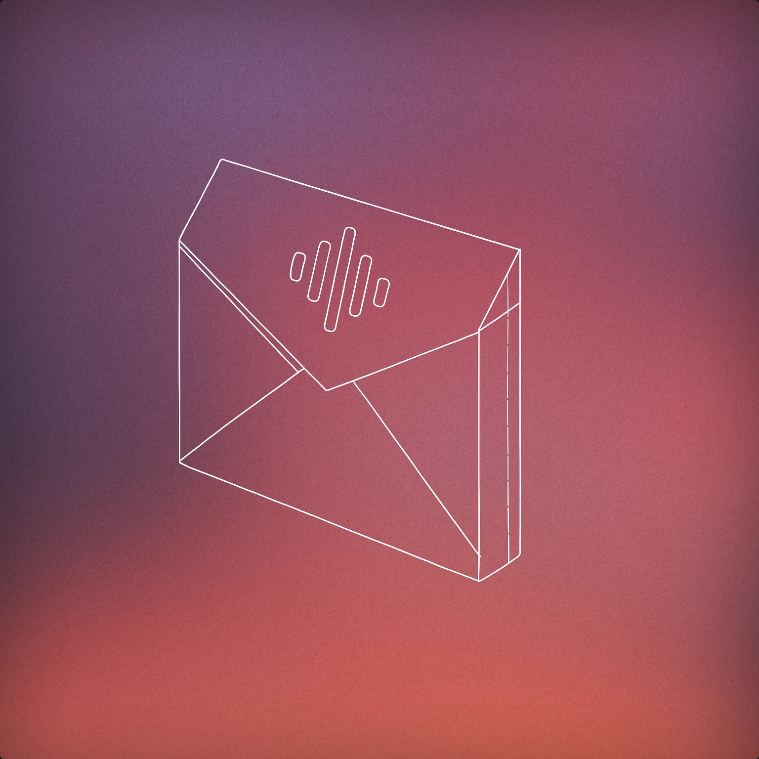 Cover of envelope with a simple sound wave icon on its flap for Message sound effects