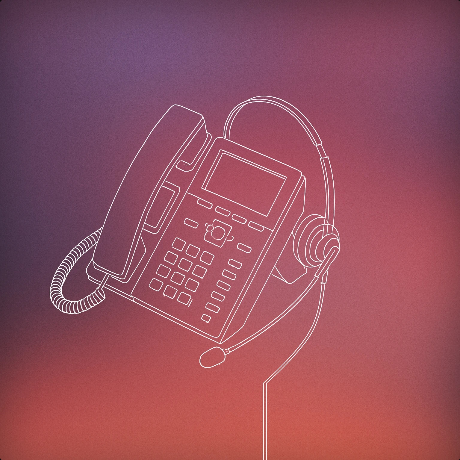 Cover of A desktop telephone with a headset resting on its base for Call Center sound effects