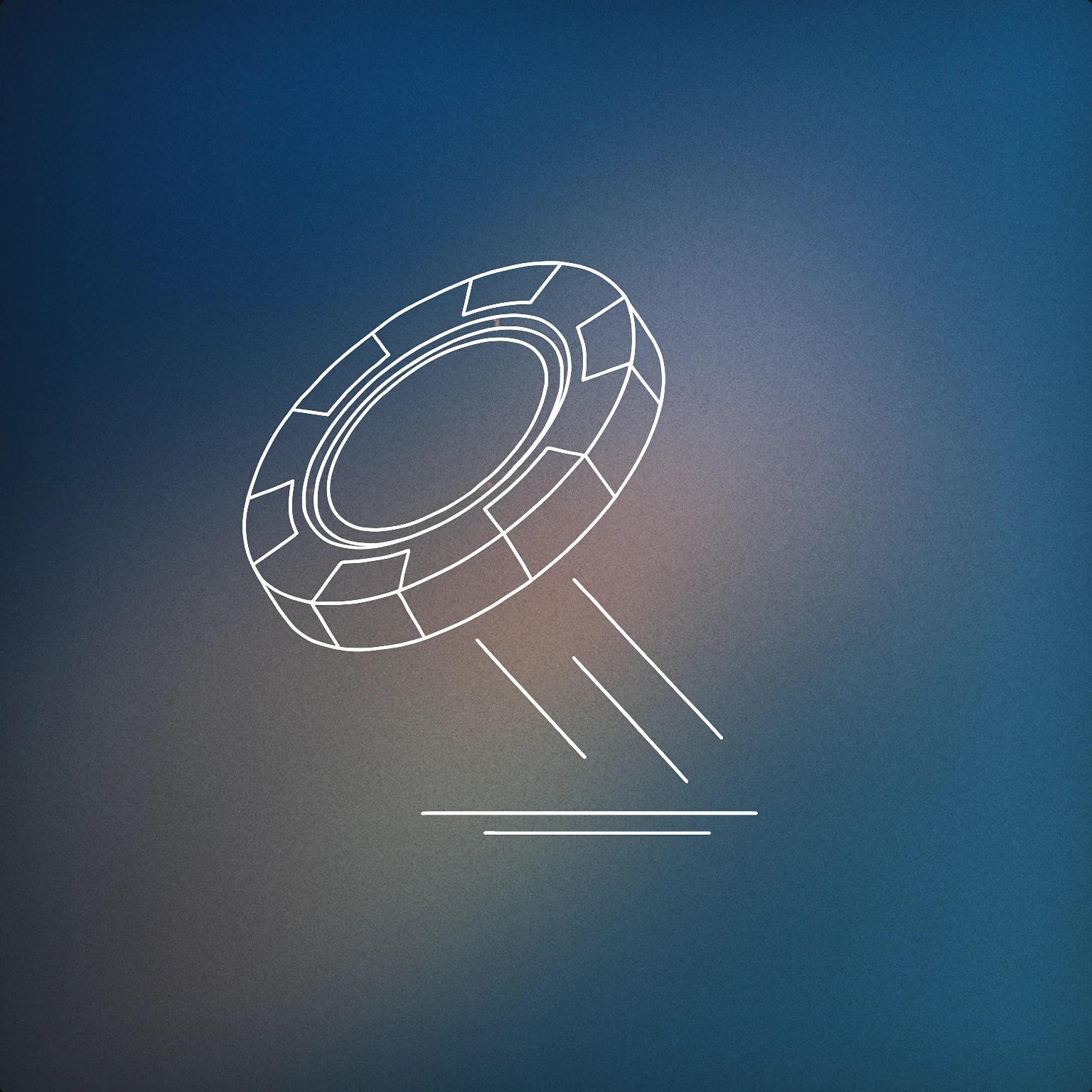 Cover of a single poker chip mid-air with a subtle motion trail beneath it for Poker Chips Falling sound effects