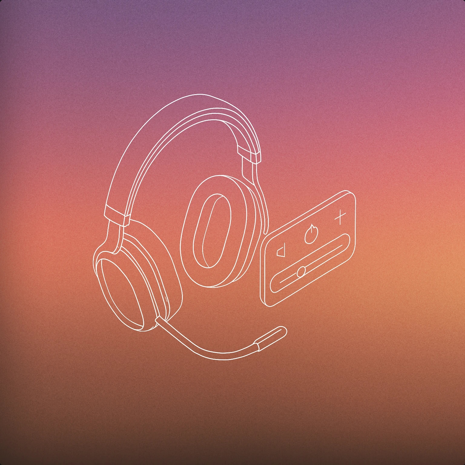 Cover of sleek, streamlined audio headset with integrated floating control interface for Futuristic voice library