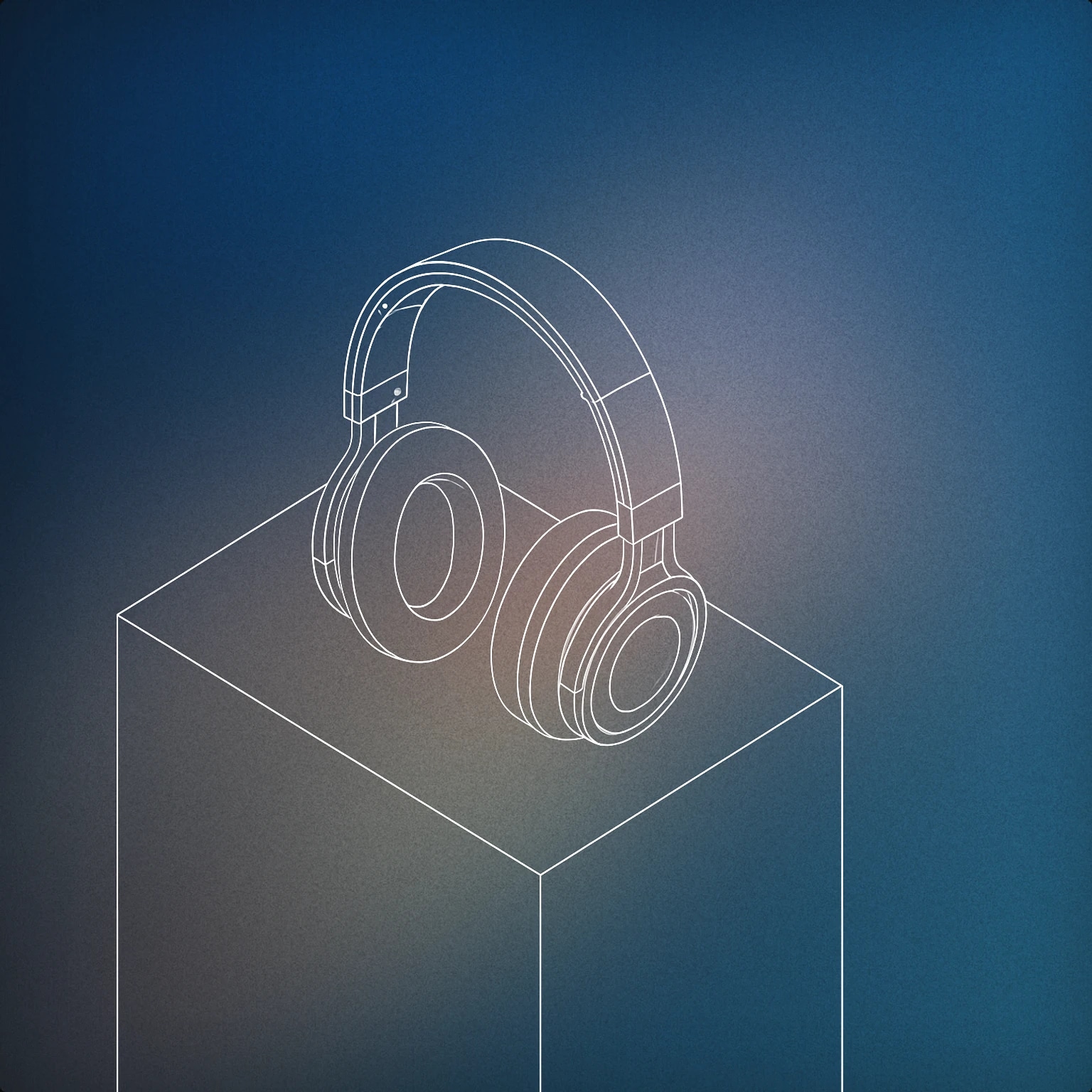 Cover of Headphones resting on a clean, geometrically shaped surface for White sound effects