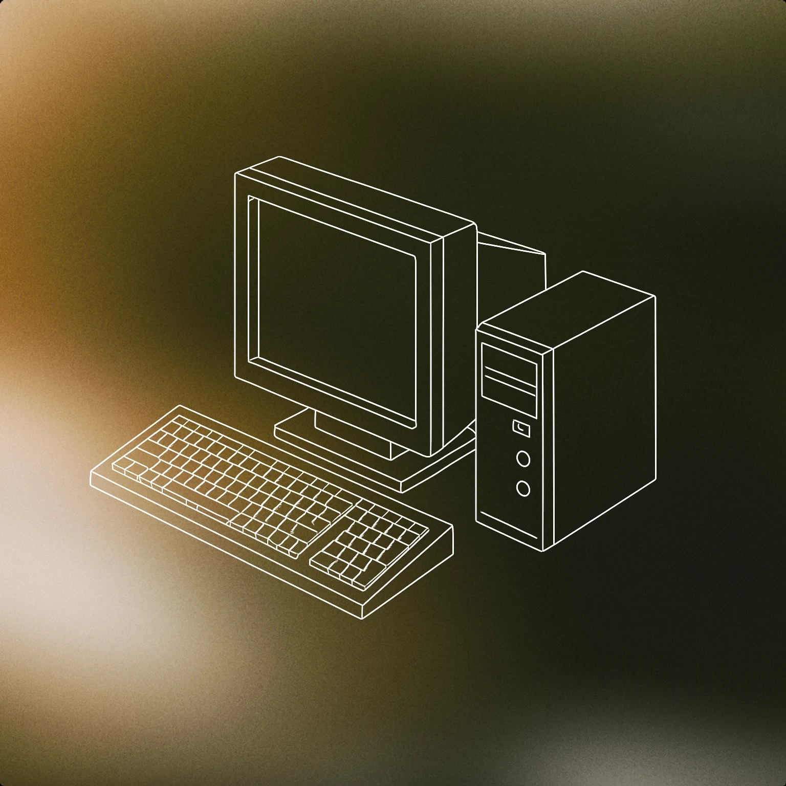 Cover of desktop computer with keyboard and monitor for Office Ambience sound effects