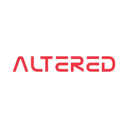 Altered logo in red text on a white background.