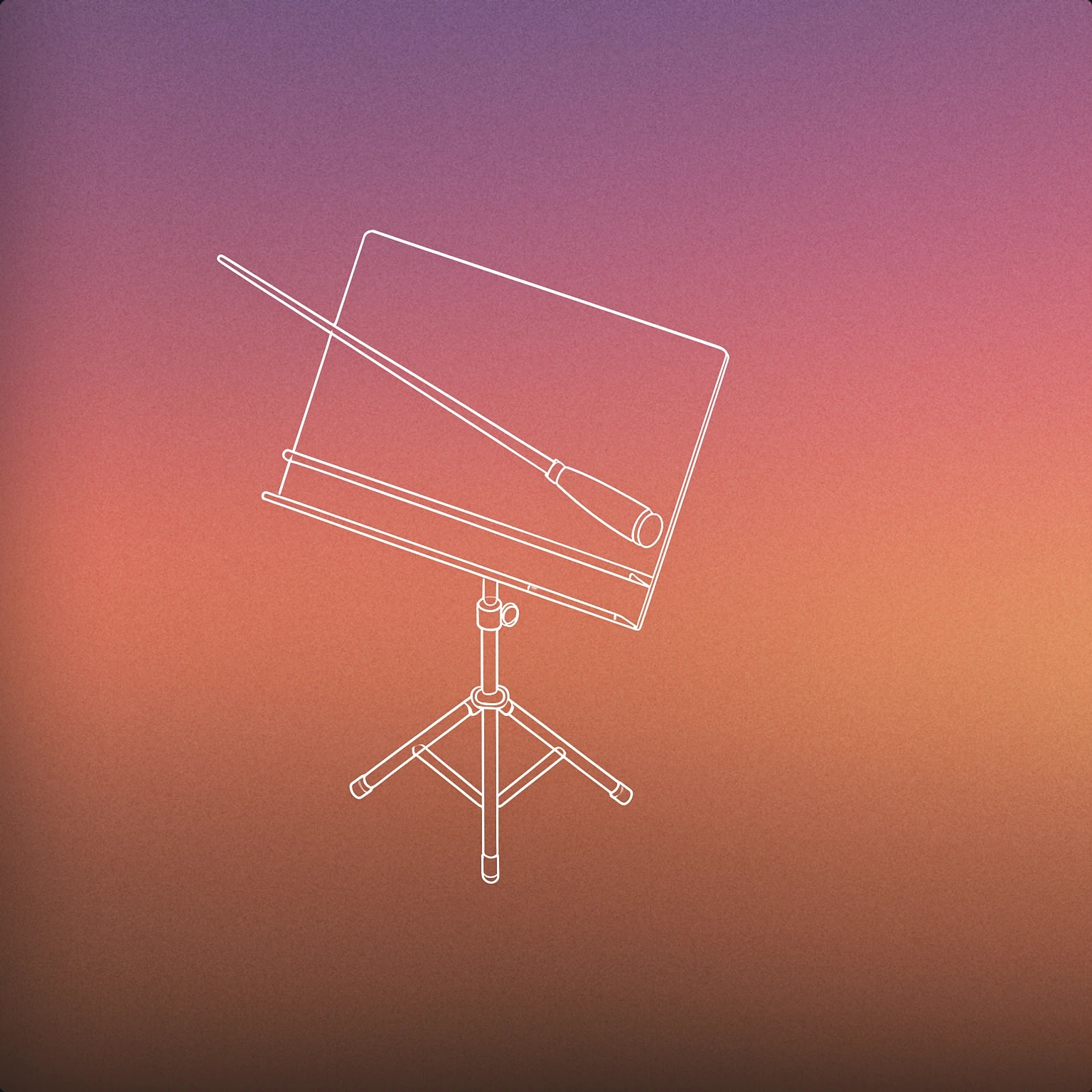 Cover of conductor’s baton resting on a music stand for Orchestral sound effects