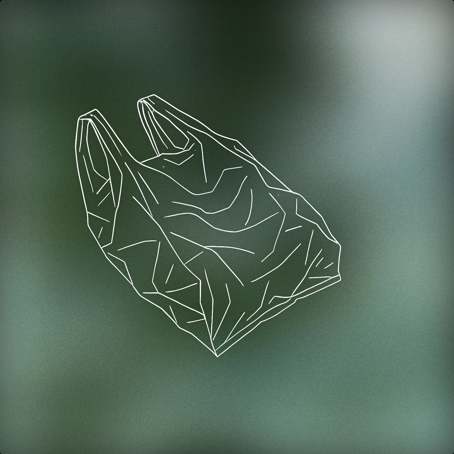 Cover of crumpled plastic bag with a subtle wave indentation in the center for Plastic Bag sound effects