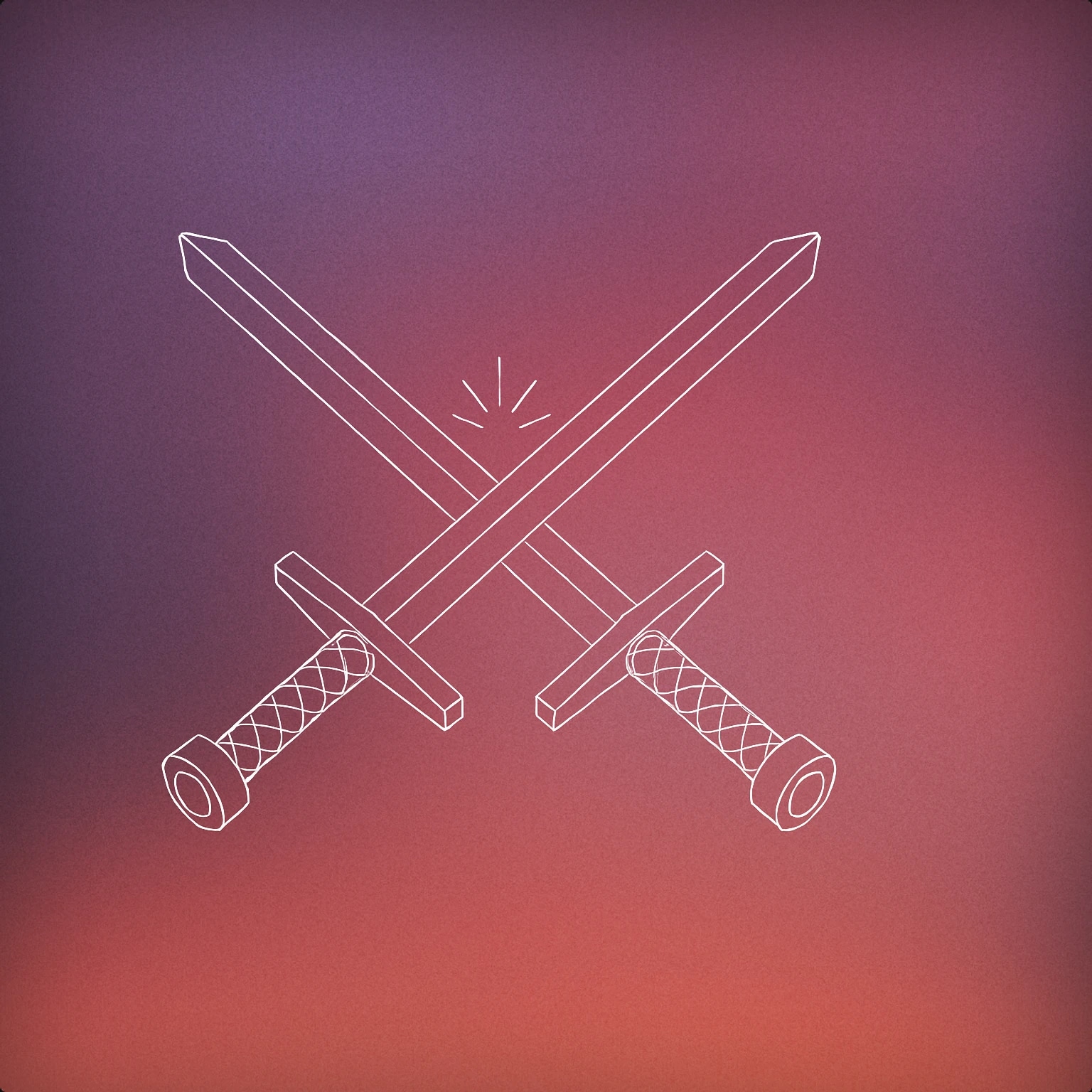 Cover of Two crossed swords with a small stylized spark at their meeting point for Sword Clash sound effects