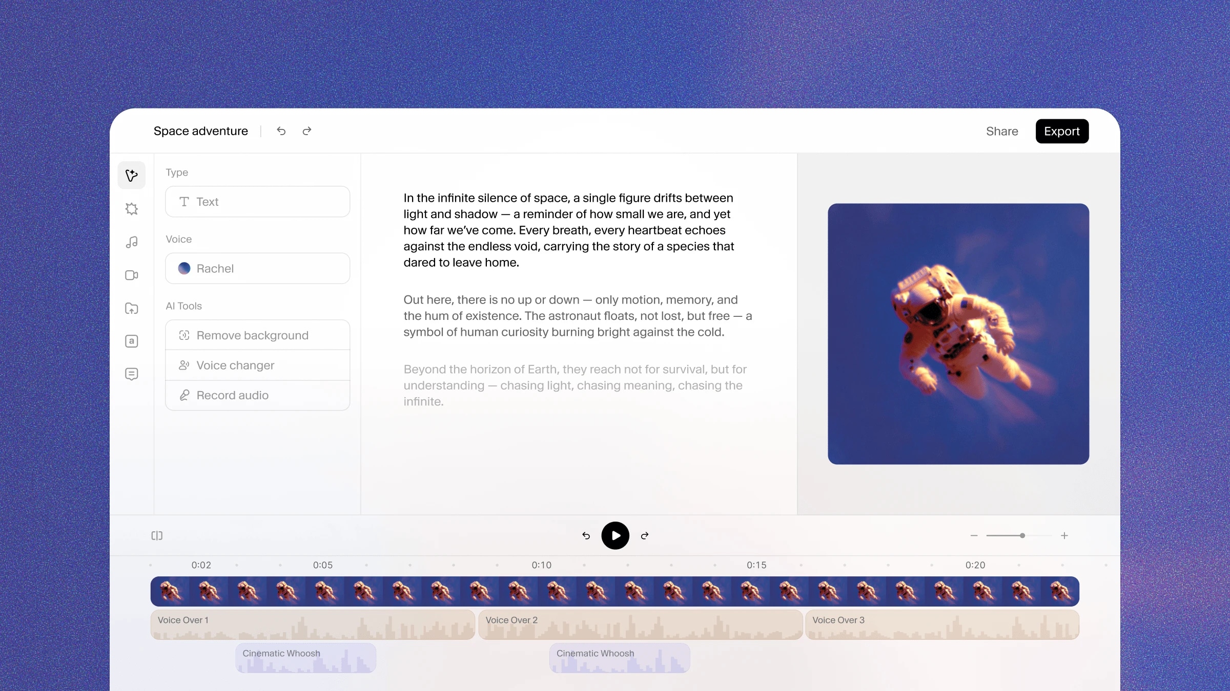 Video being edited in Studio