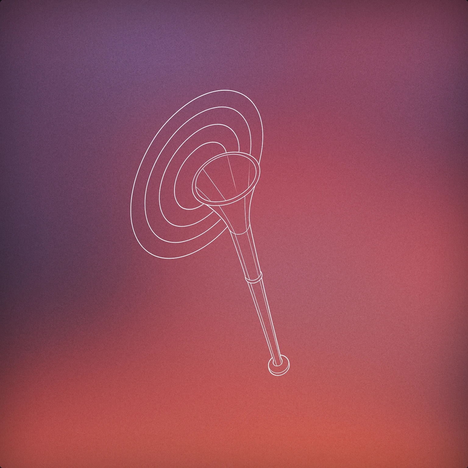 Cover of giant stylized vuvuzela horn positioned vertically, with simple concentric lines emanating from its opening to suggest sound for Stadium Crowd sound effects