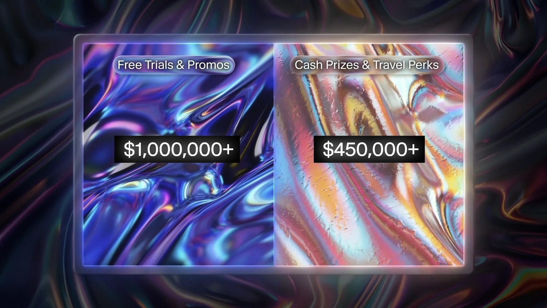 Chroma Awards promos and free trials: $1,000,000+; cash prizes and travel perks: $450,000+.