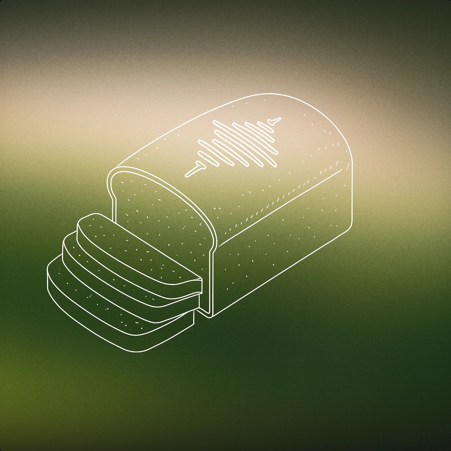 Cover of A sliced loaf of bread with a single crisp soundwave carved into the top crust for Bread sound effects