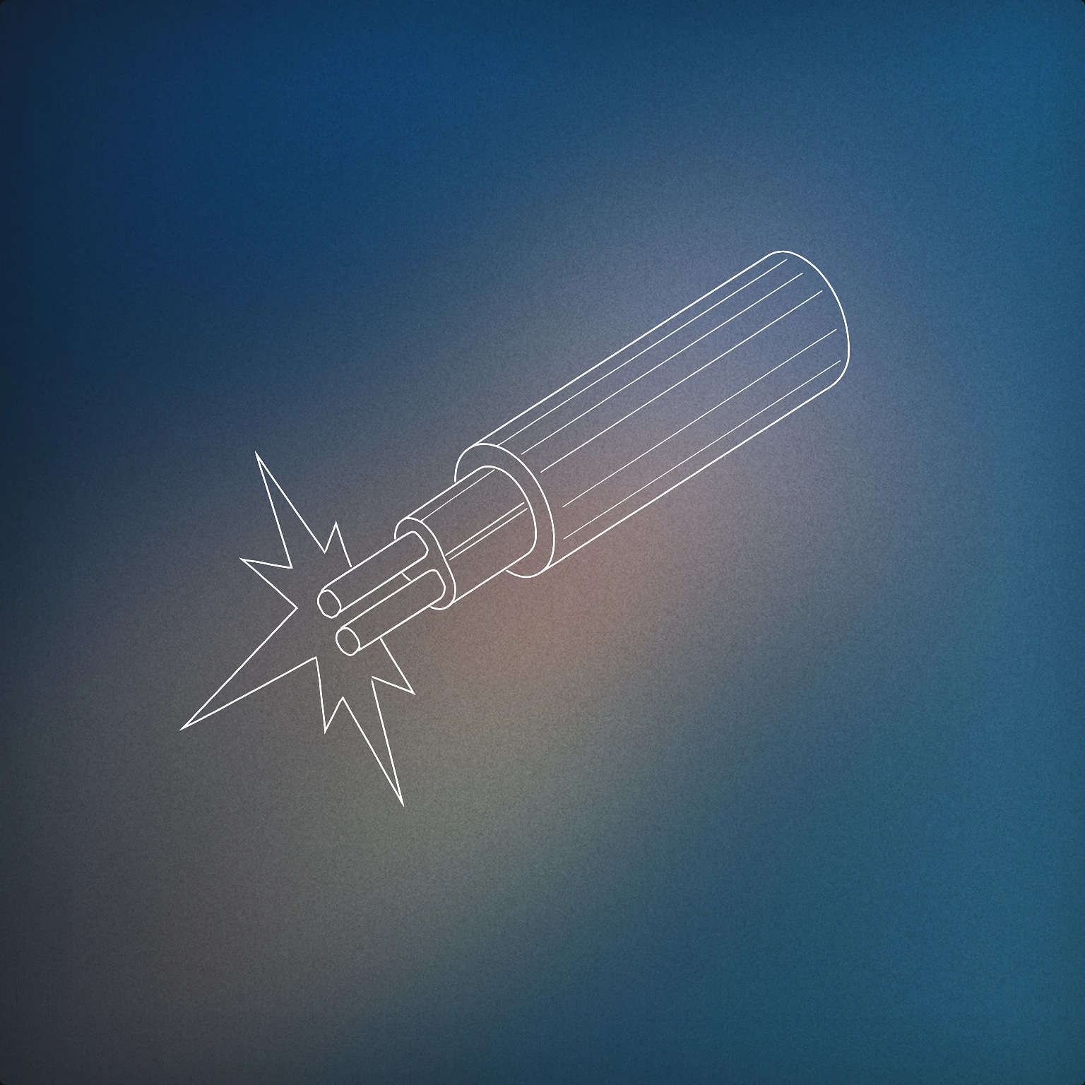 Cover of A single exposed power cable with a jagged, stylized bolt of energy emitting from the cut end for Electric Shock sound effects