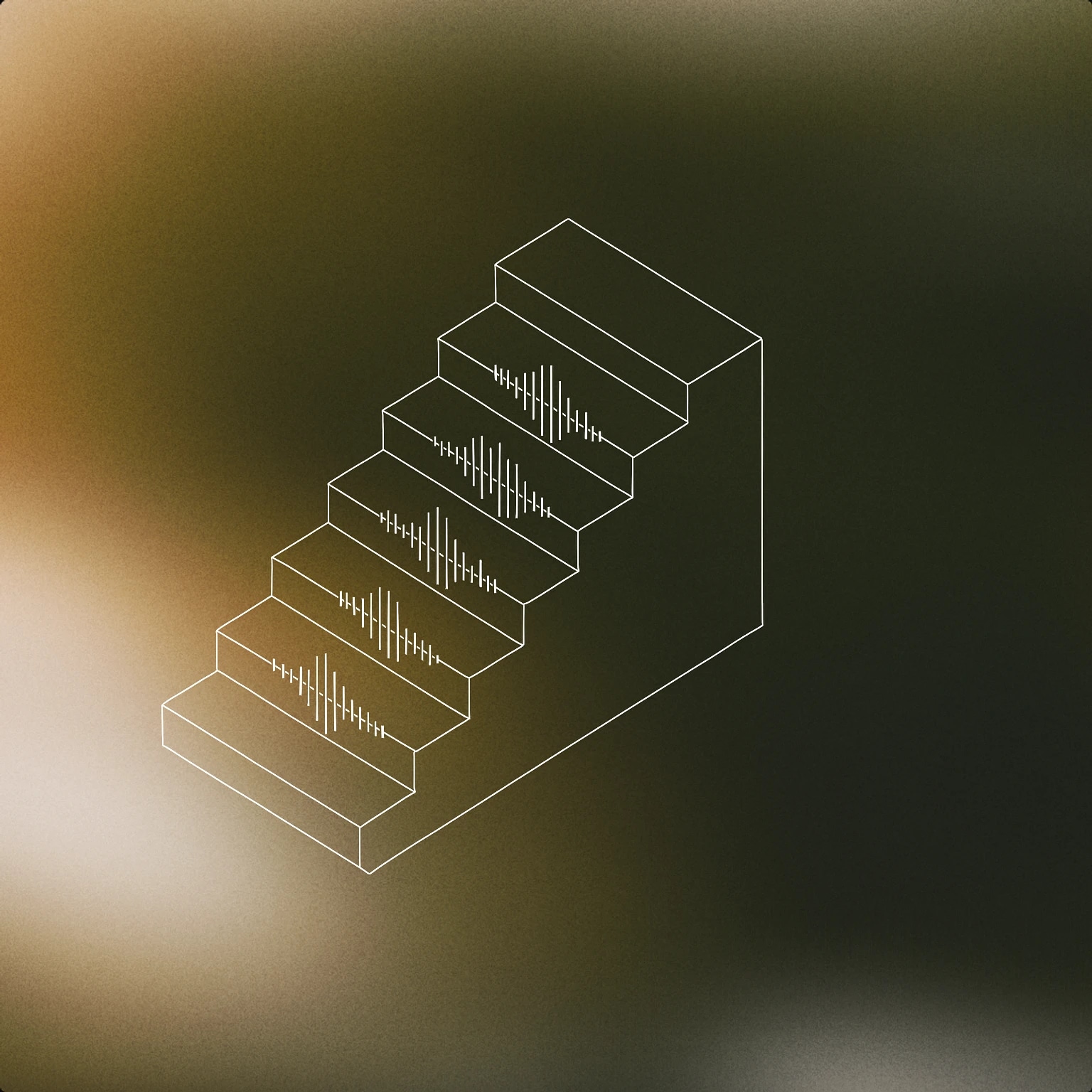 Cover of A stylized staircase with soundwave-like patterns integrated into each step for Steps sound effects