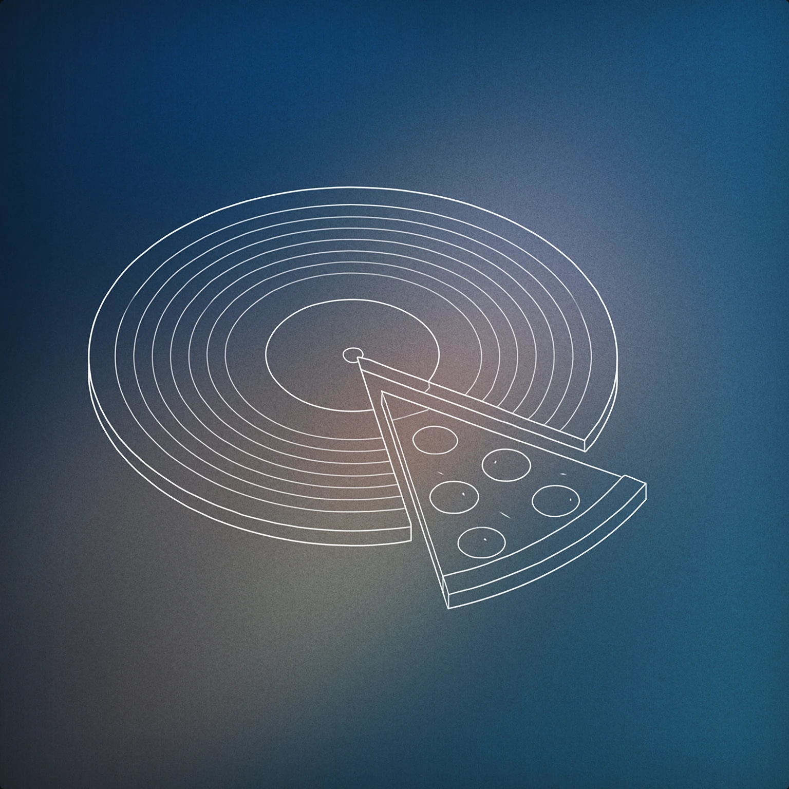 Cover of A stylized vinyl record with a pizza-slice cutout in the middle for Pizza sound effects