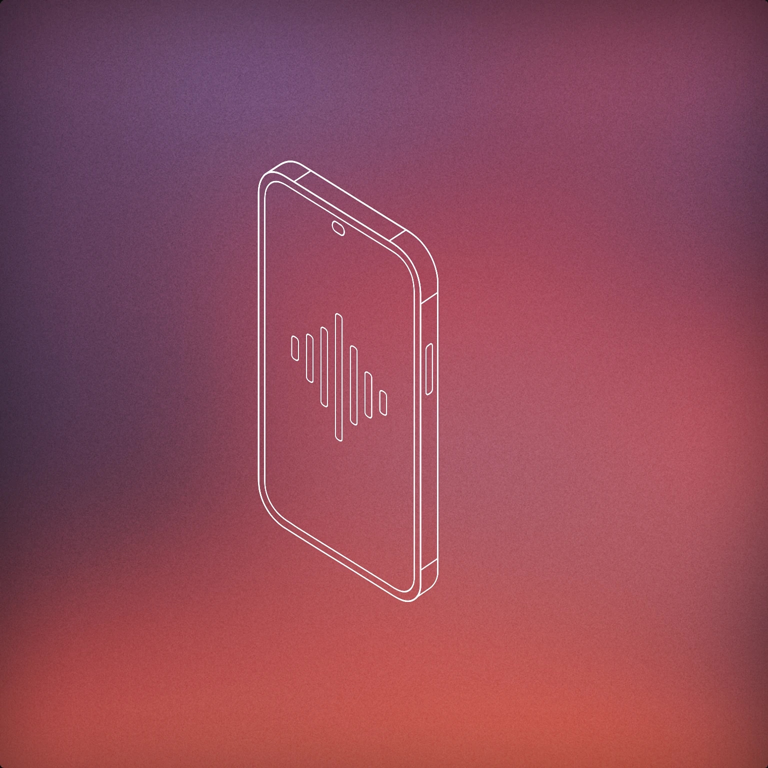 Cover of A minimal modern phone with a single unobtrusive audio waveform icon displayed on its screen for Smartphone sound effects