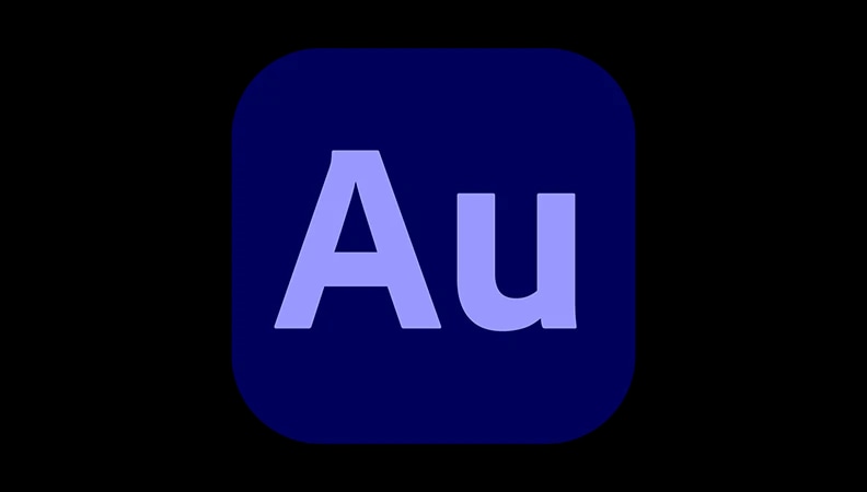 Icon of the Adobe Audition app logo with "Au" on a dark blue background.