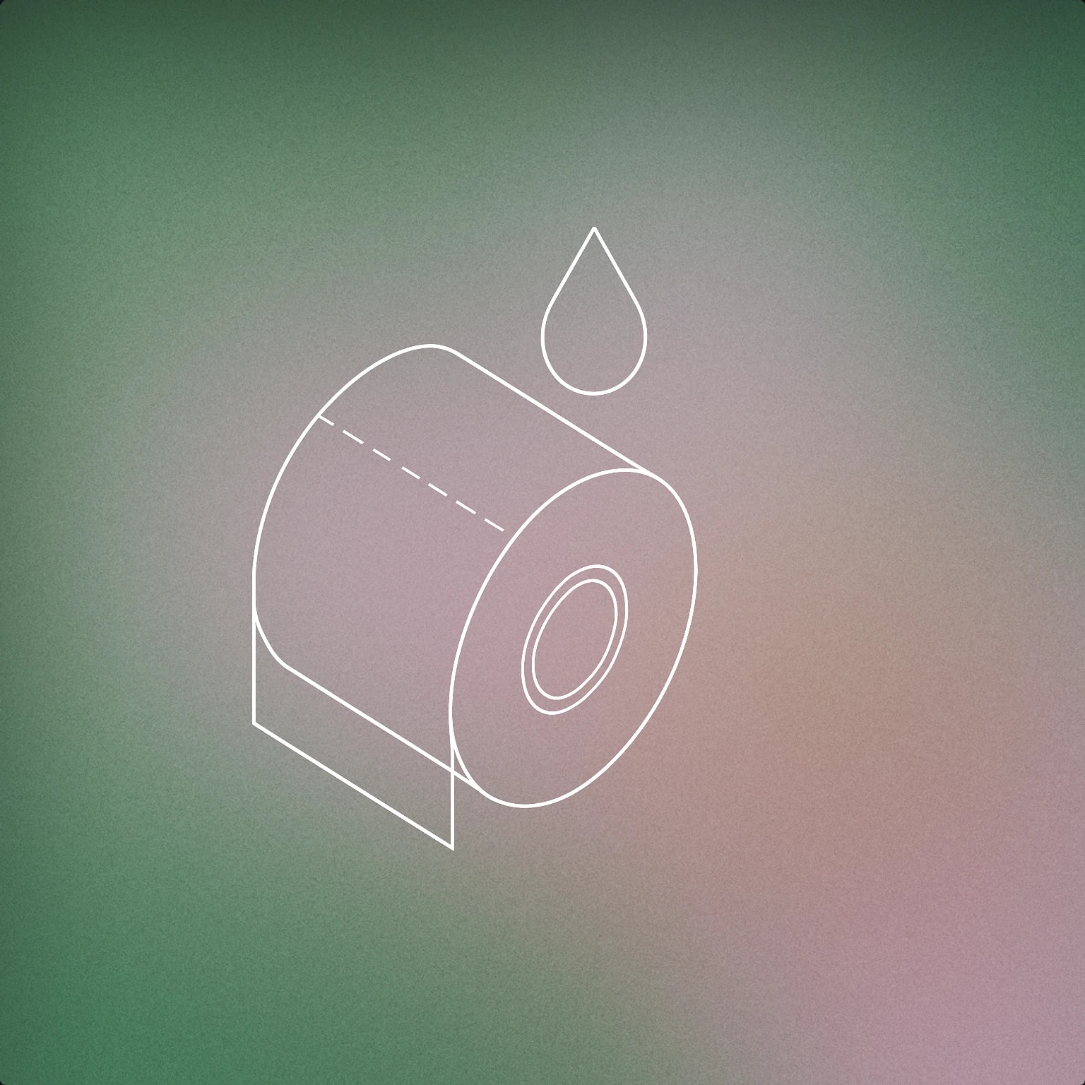 Cover of A single roll of toilet paper with a simplified droplet symbol above it for Diarrhea sound effects