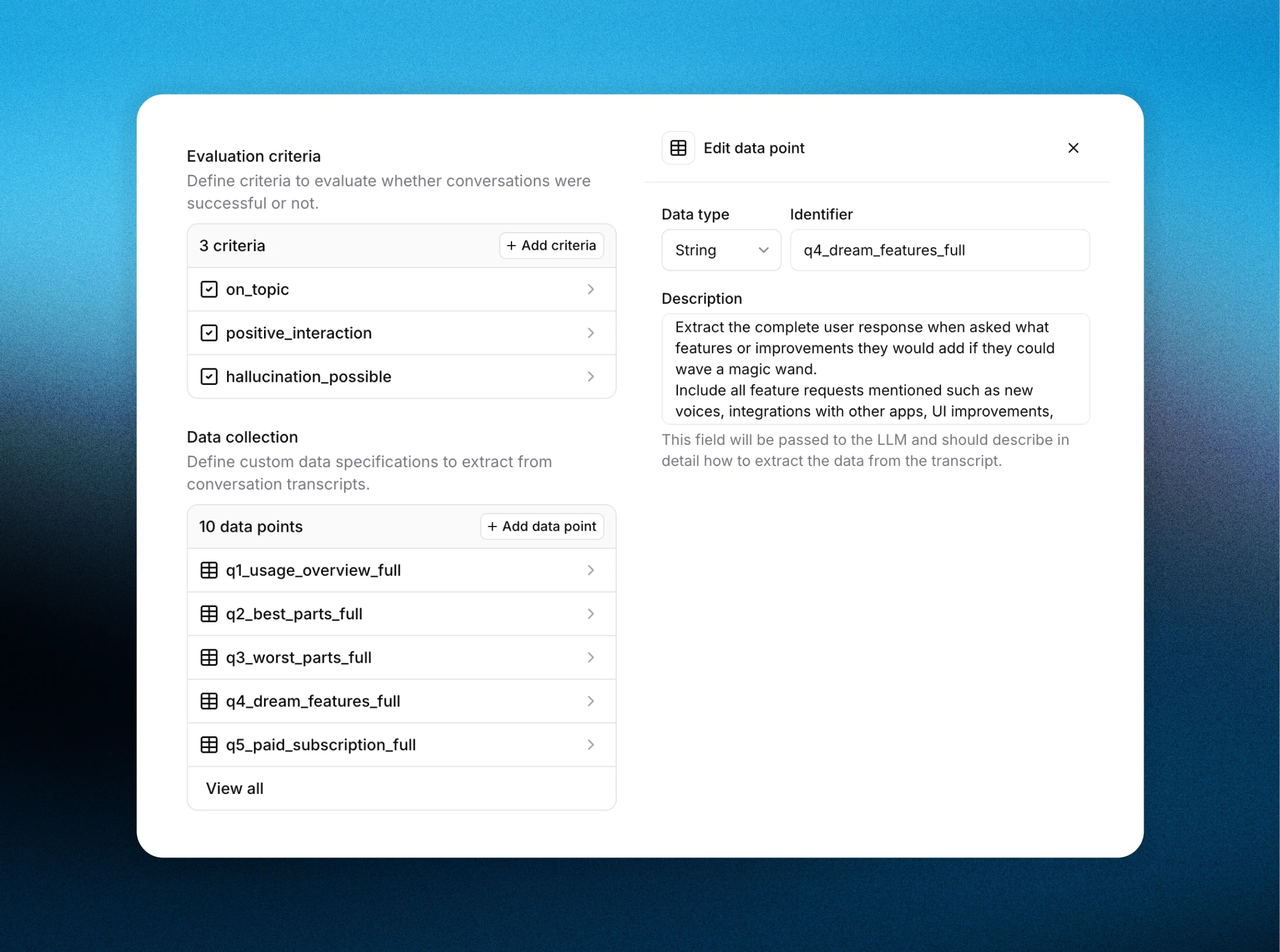 ElevenLabs AI Interviewer Agent data collection