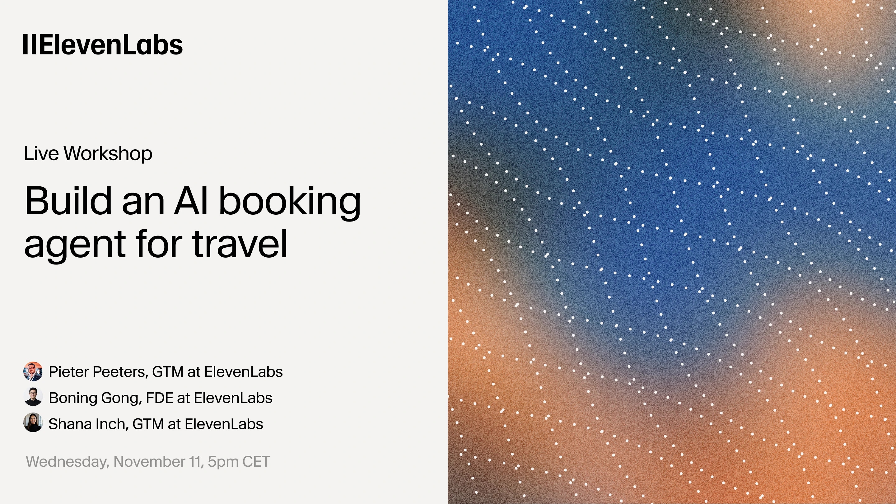 ElevenLabs workshop: Build an AI booking agent for travel
