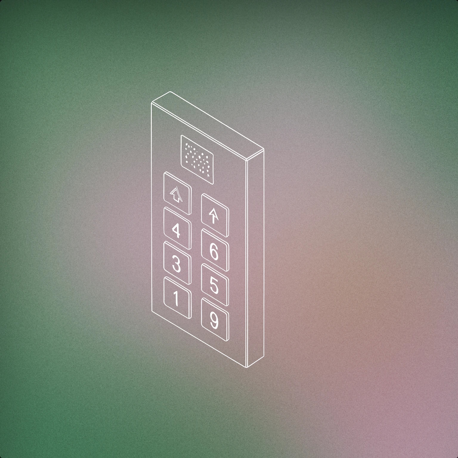 Cover of A simplified elevator panel with illuminated floor buttons and a small speaker grille above the buttons for Elevator Music sound effects