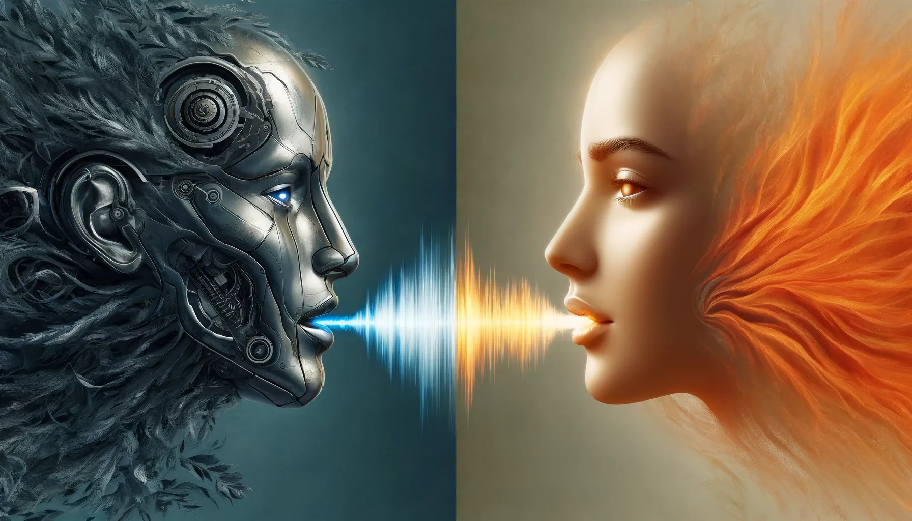 A robot and a human voice clone
