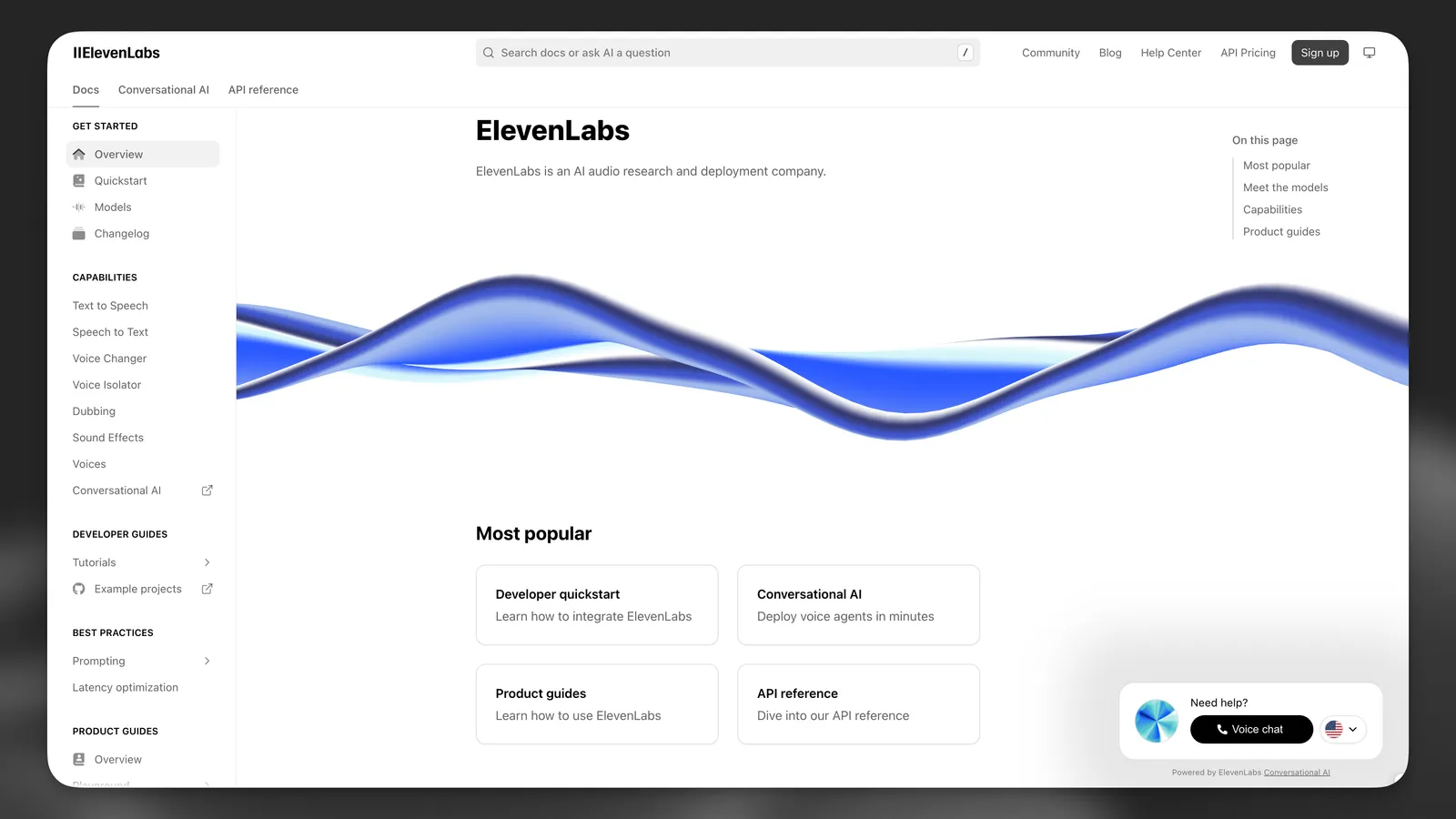 ElevenLabs 문서 에이전트 Alexis