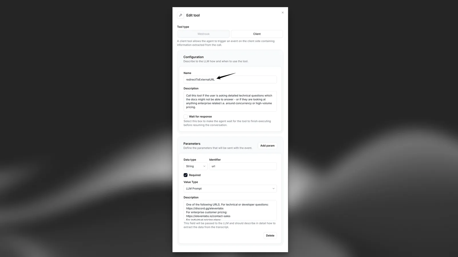 Client tool configuration