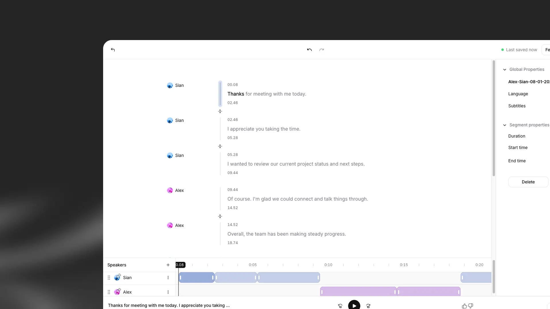 Funzionalità del prodotto Text to Speech