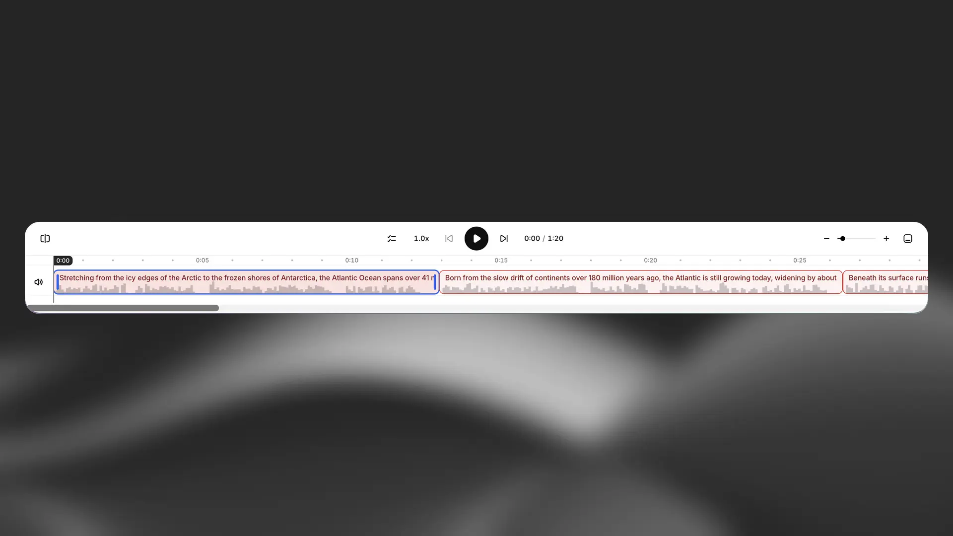 Modifica della timeline in Studio