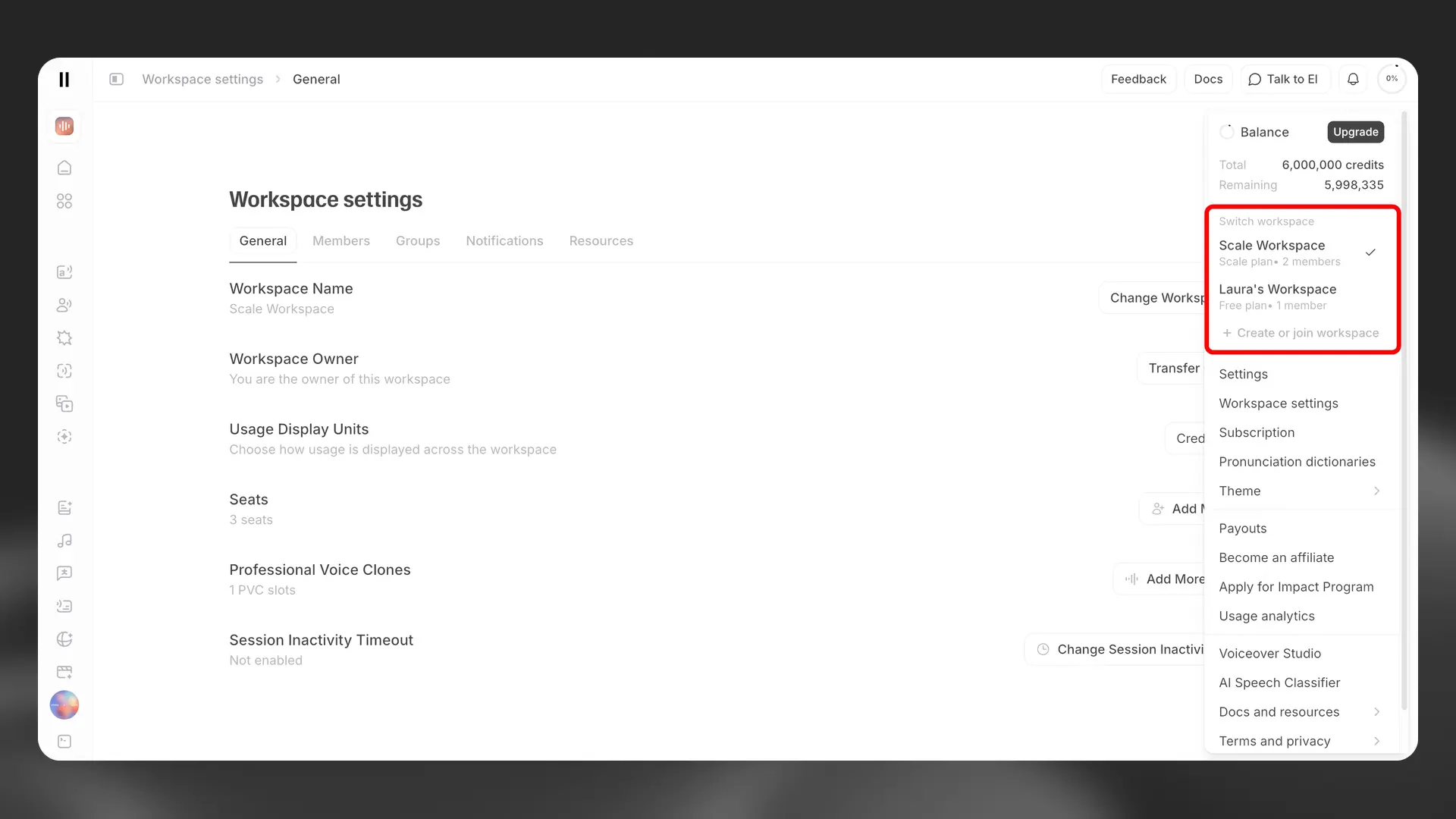 Passaggio tra workspace