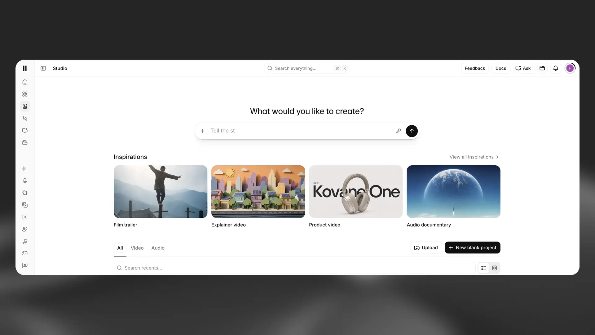 Editor di progetti di ElevenCreative Studio