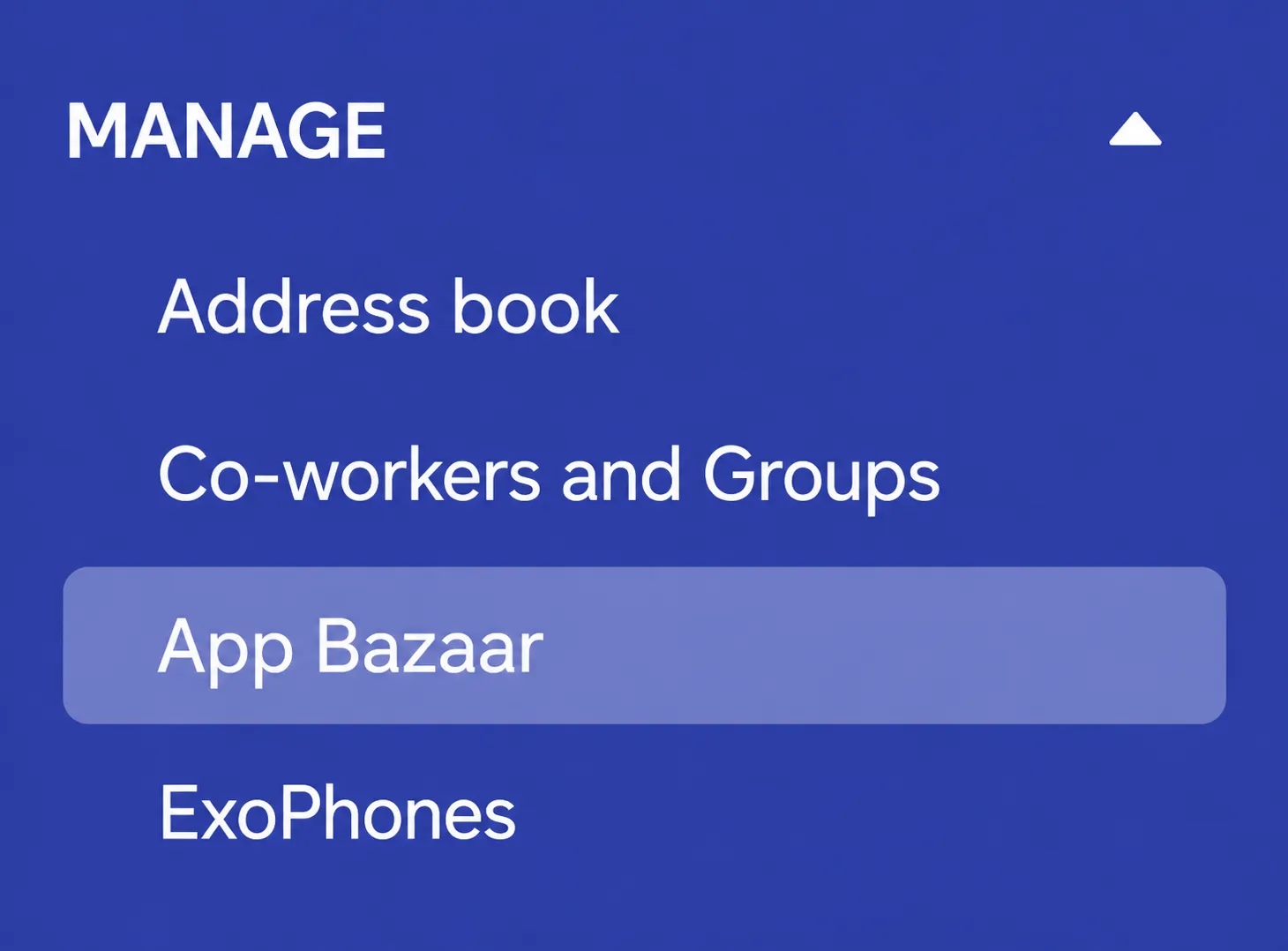 Barra laterale Exotel: App Bazaar