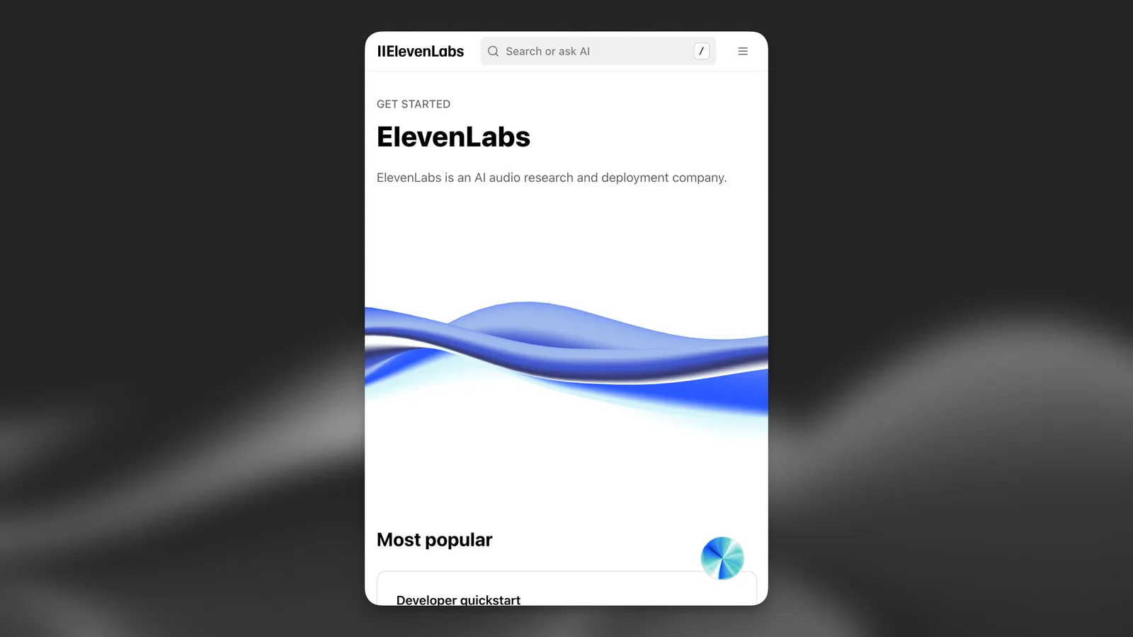 Agente Alexis per la documentazione di ElevenLabs su
dispositivi mobili