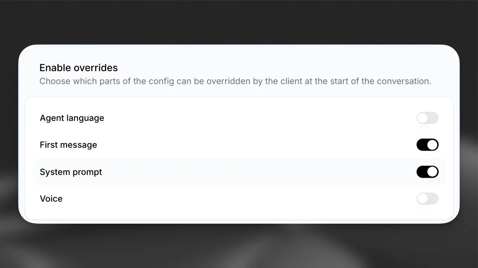 Enable overrides