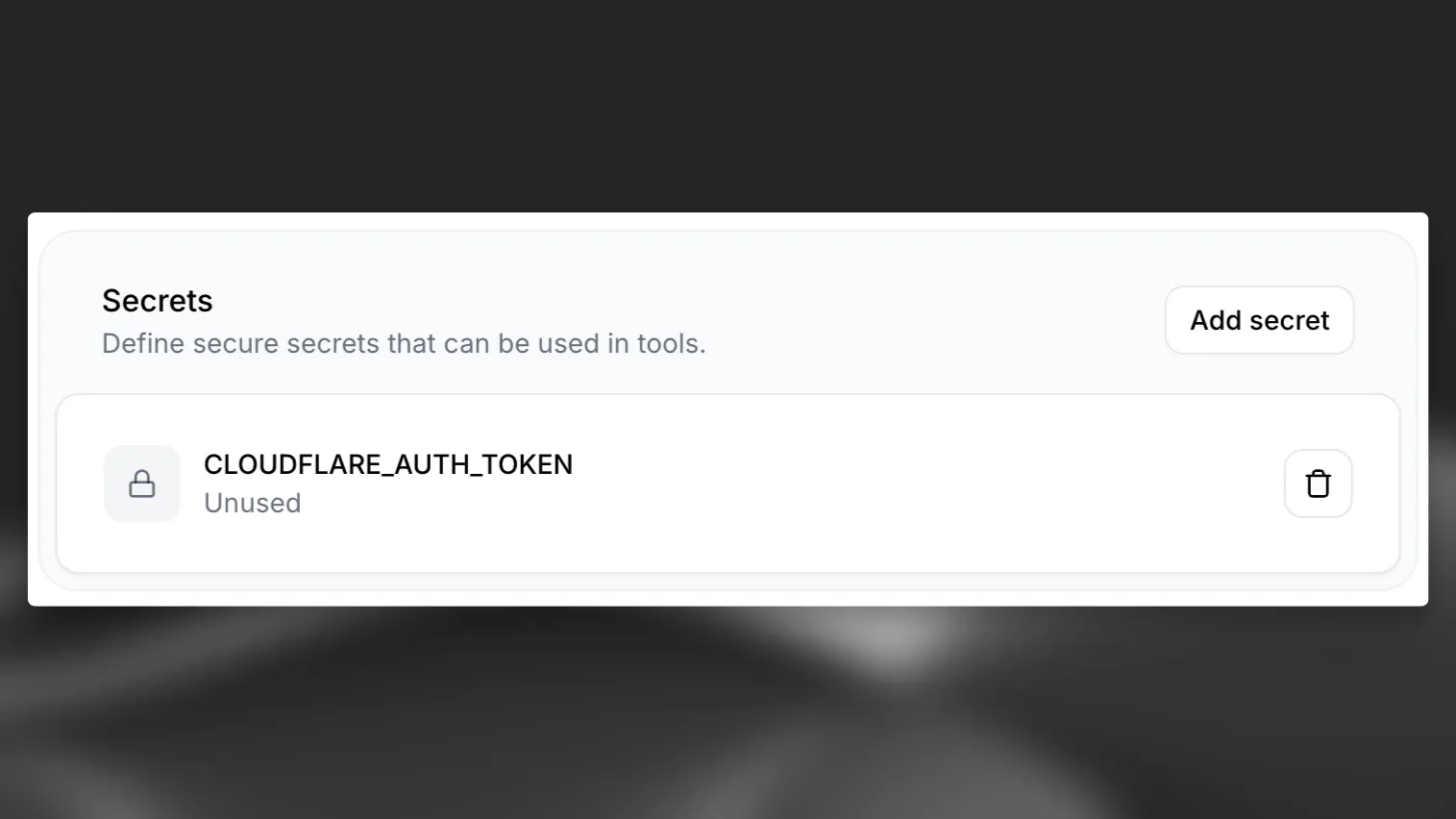 Add Secret