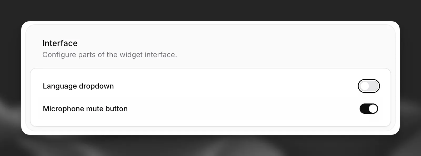 Widget's mute button
