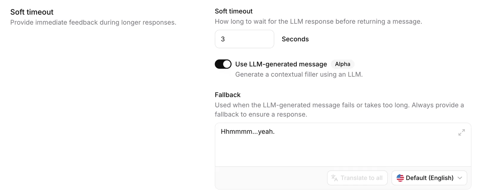 Soft timeout settings