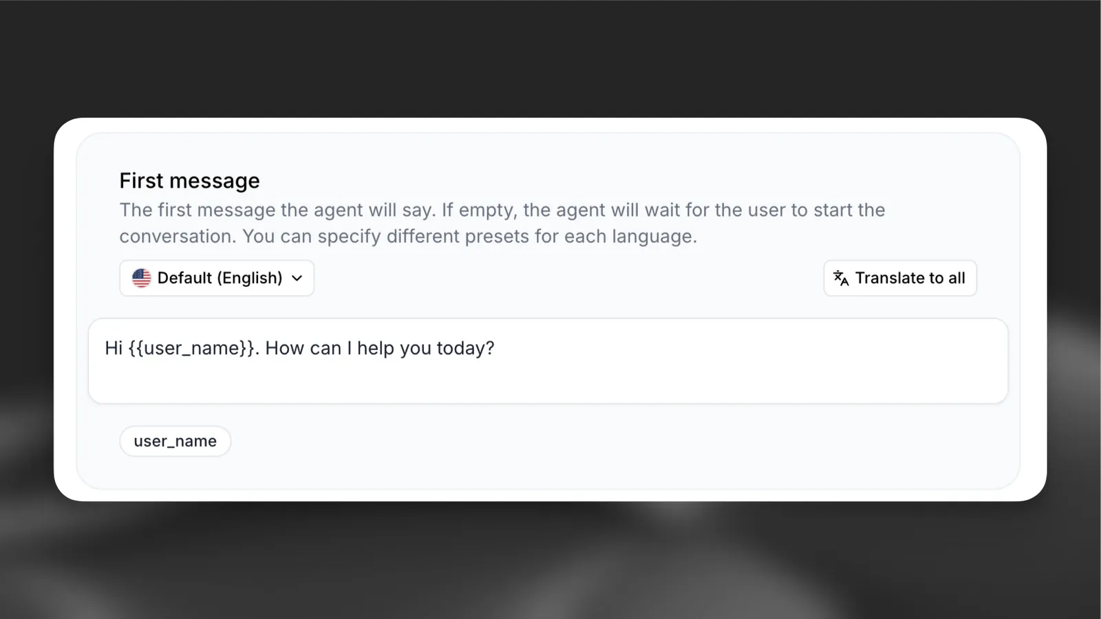 Dynamic variables in messages