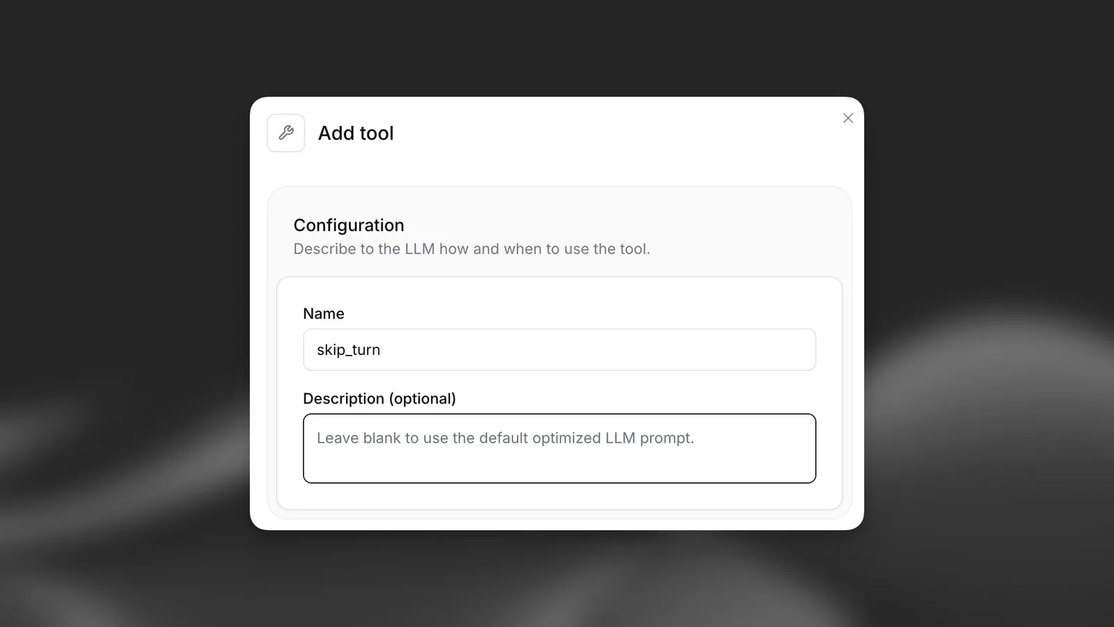 Configura lo strumento Salta turno