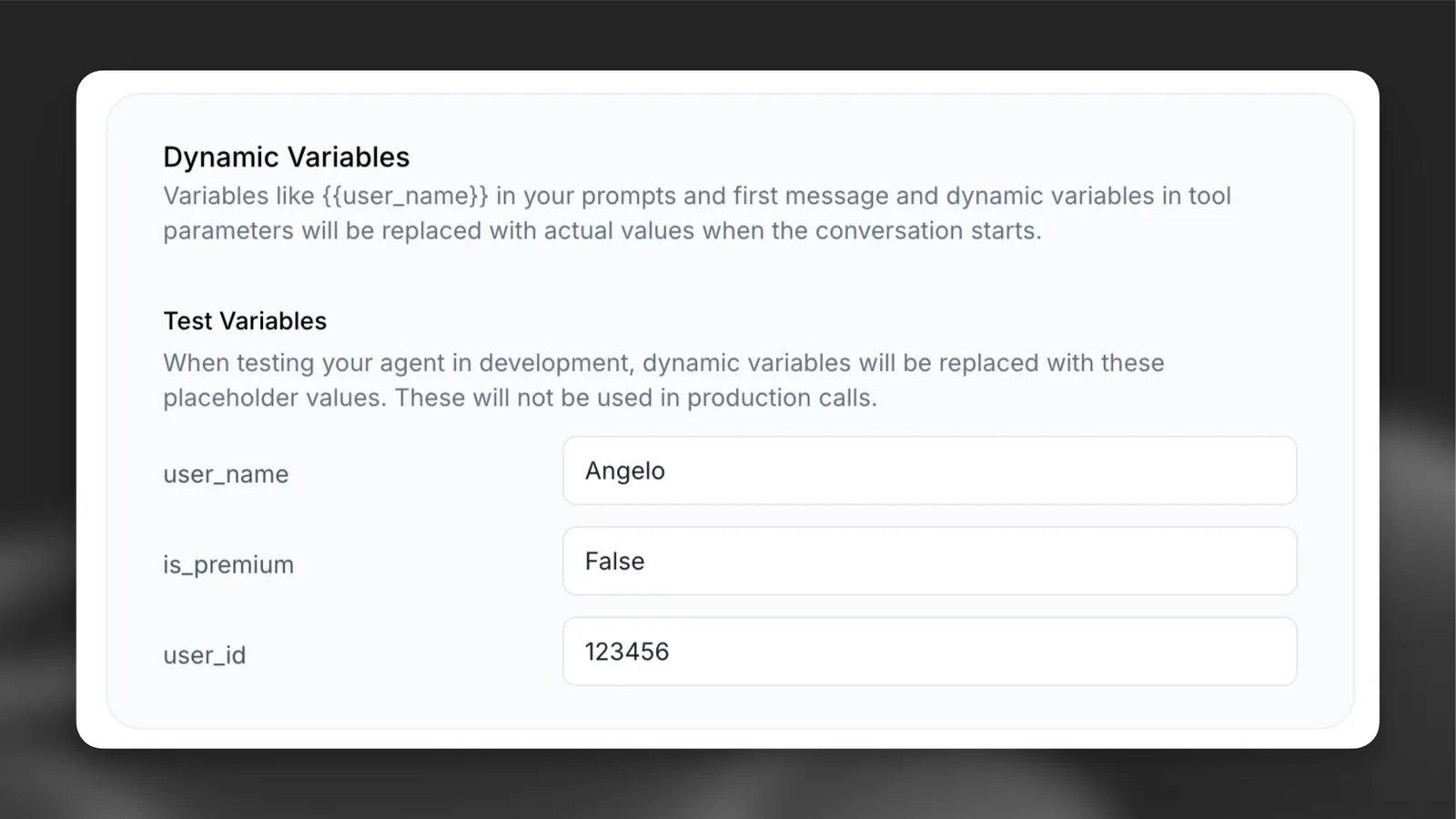 Setting placeholders