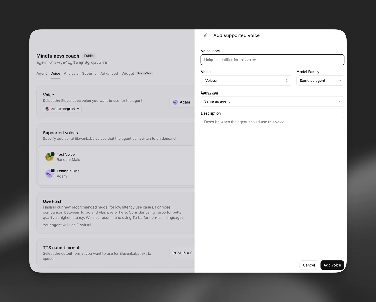 Interfaccia di configurazione multi-voce
