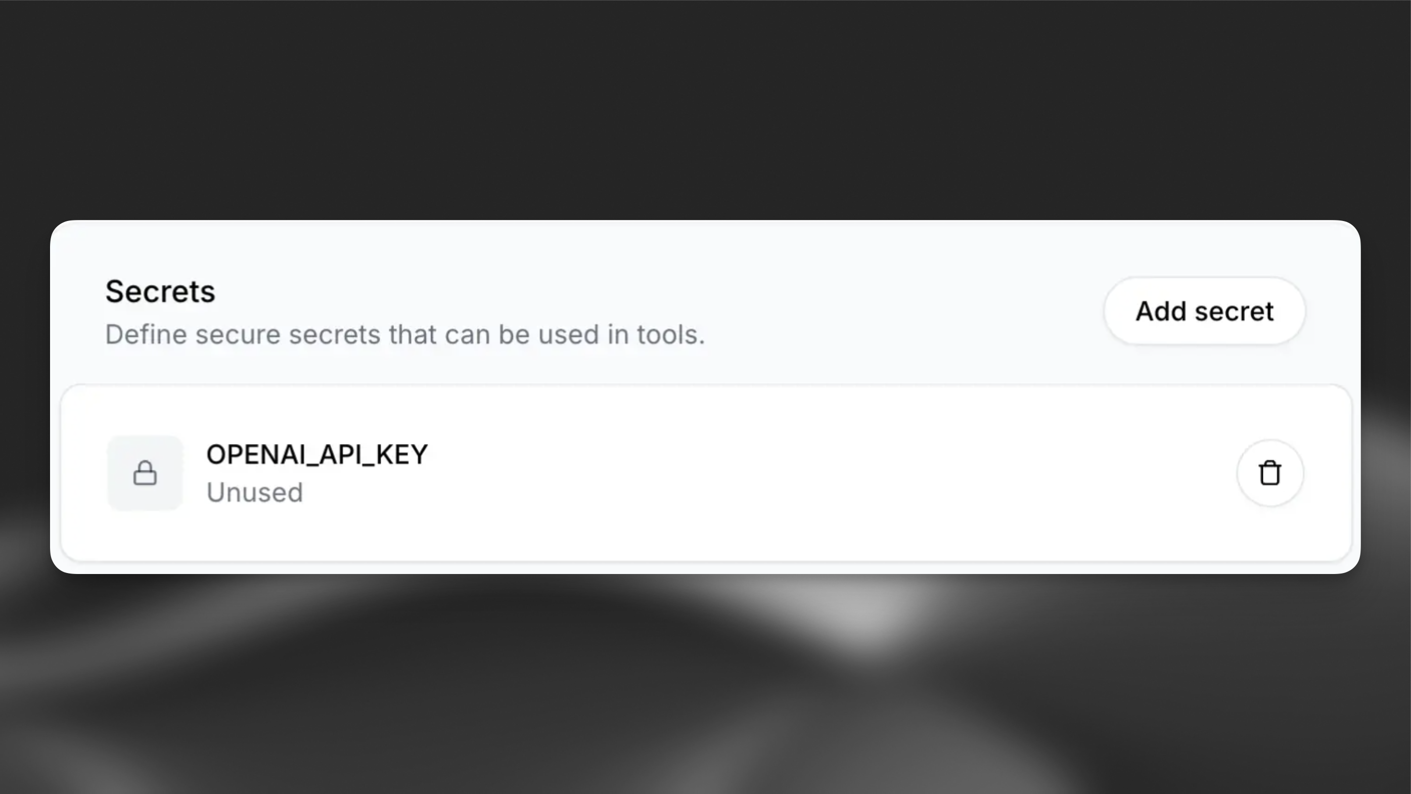Add Secret