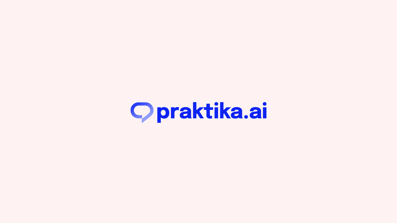 praktika.ai logo with a speech bubble icon