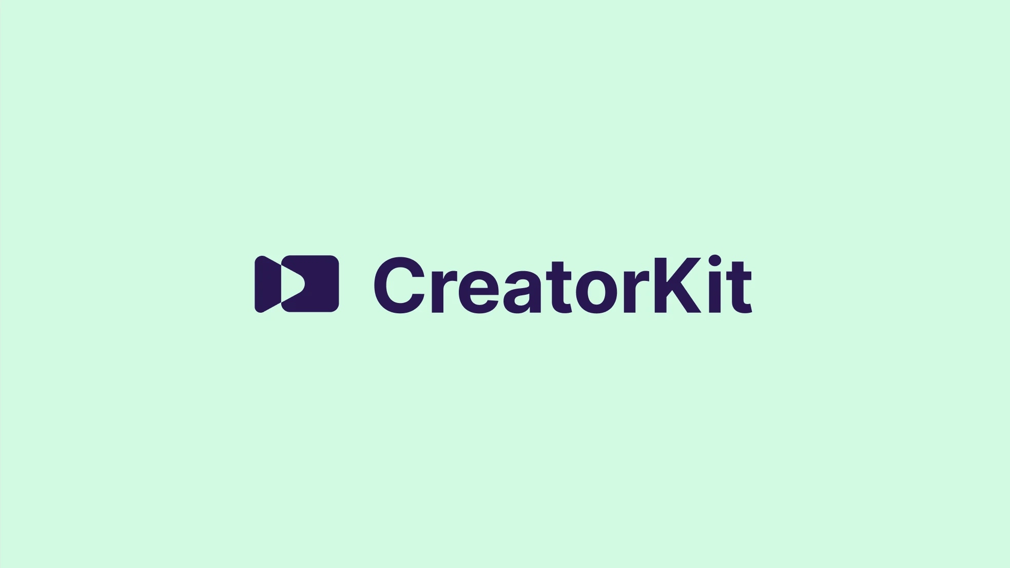 CreatorKit logo with text on a light green background