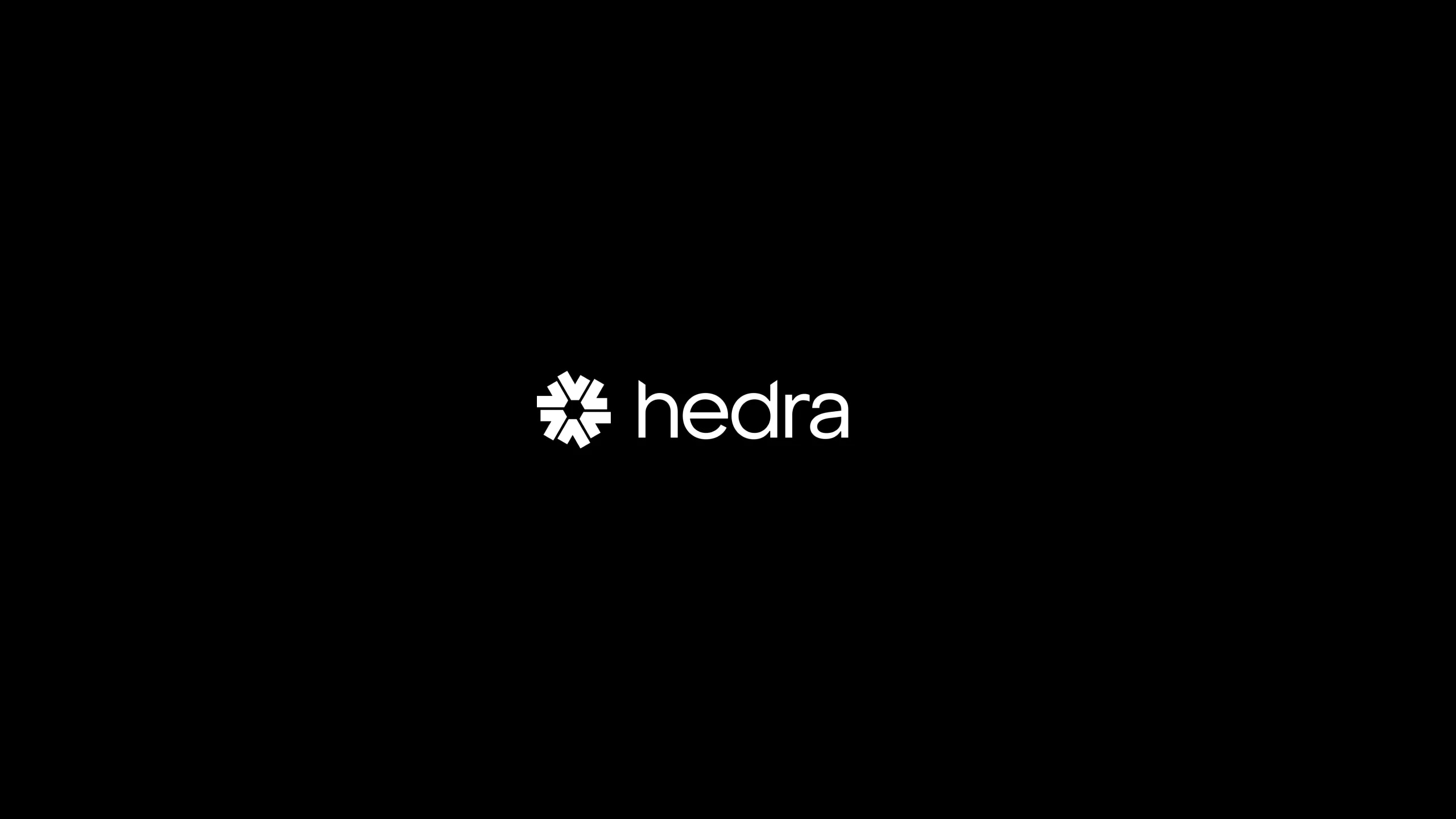 Hedra logo on a black background.